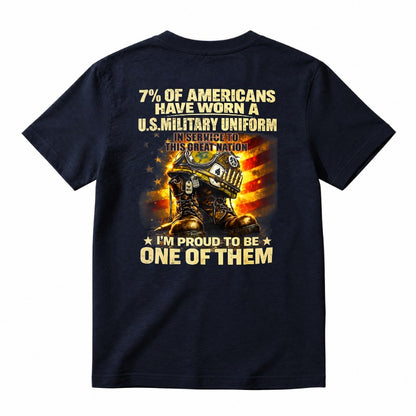 Proud American Military Veteran Service Graphic Tee Design tshirt 100% cotton